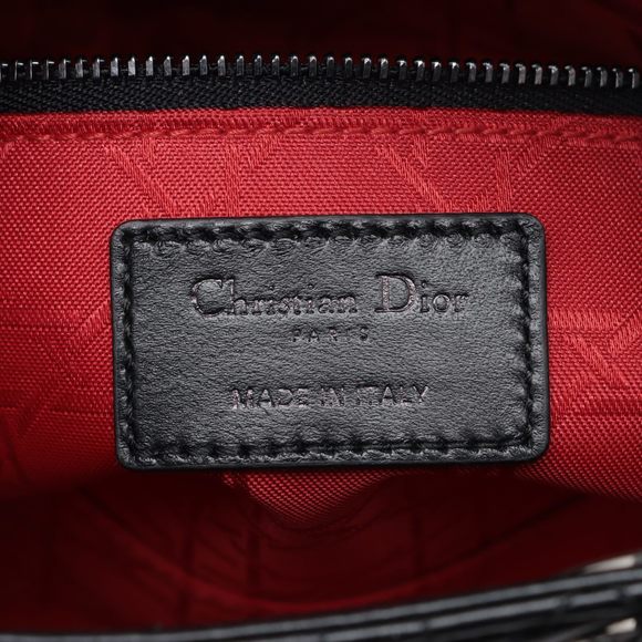 Christian Dior My Lady Dior Cannage Leather 2WAY Handbag Black - Picture 10 of 10